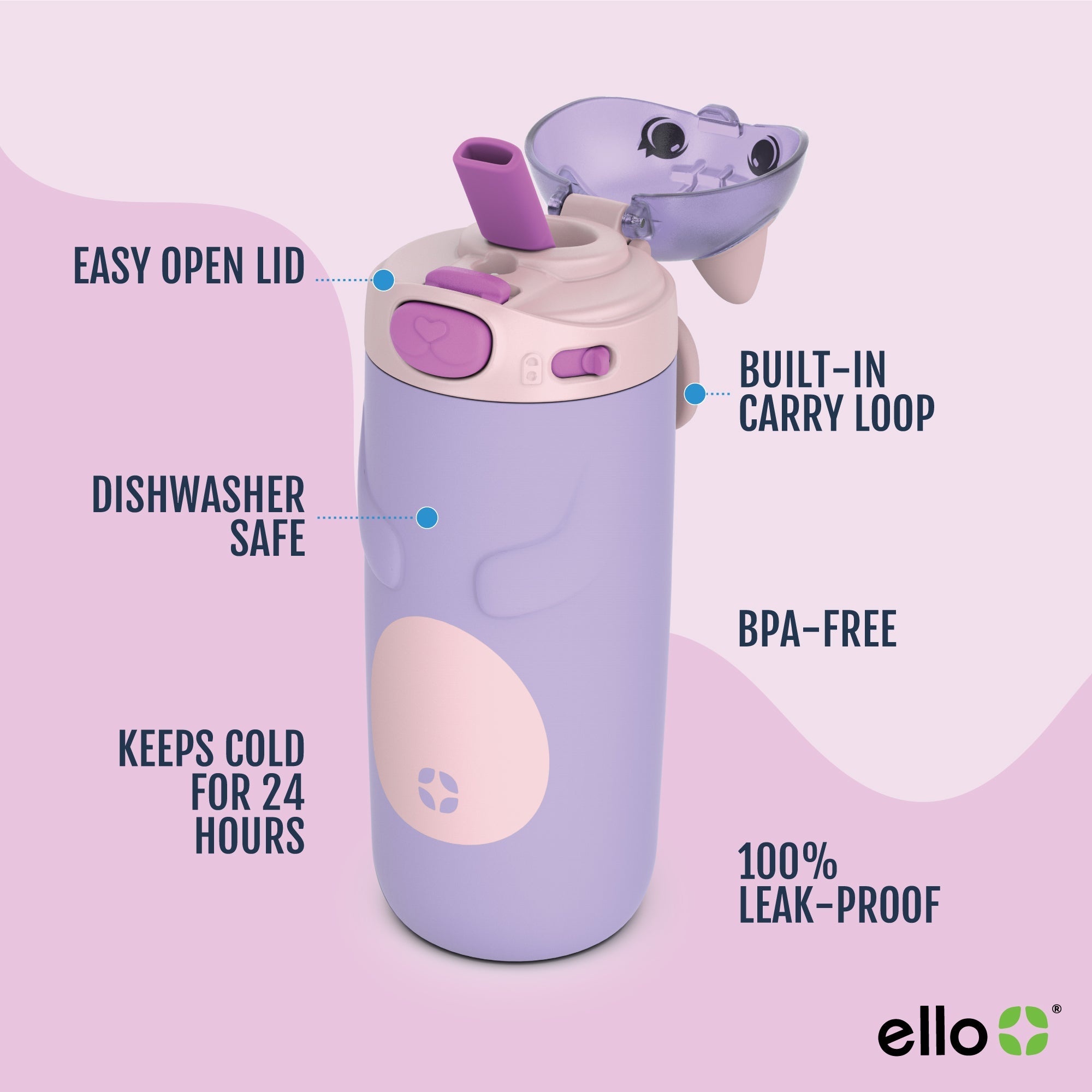 Ellies 12oz Stainless Steel Kids Water Bottle