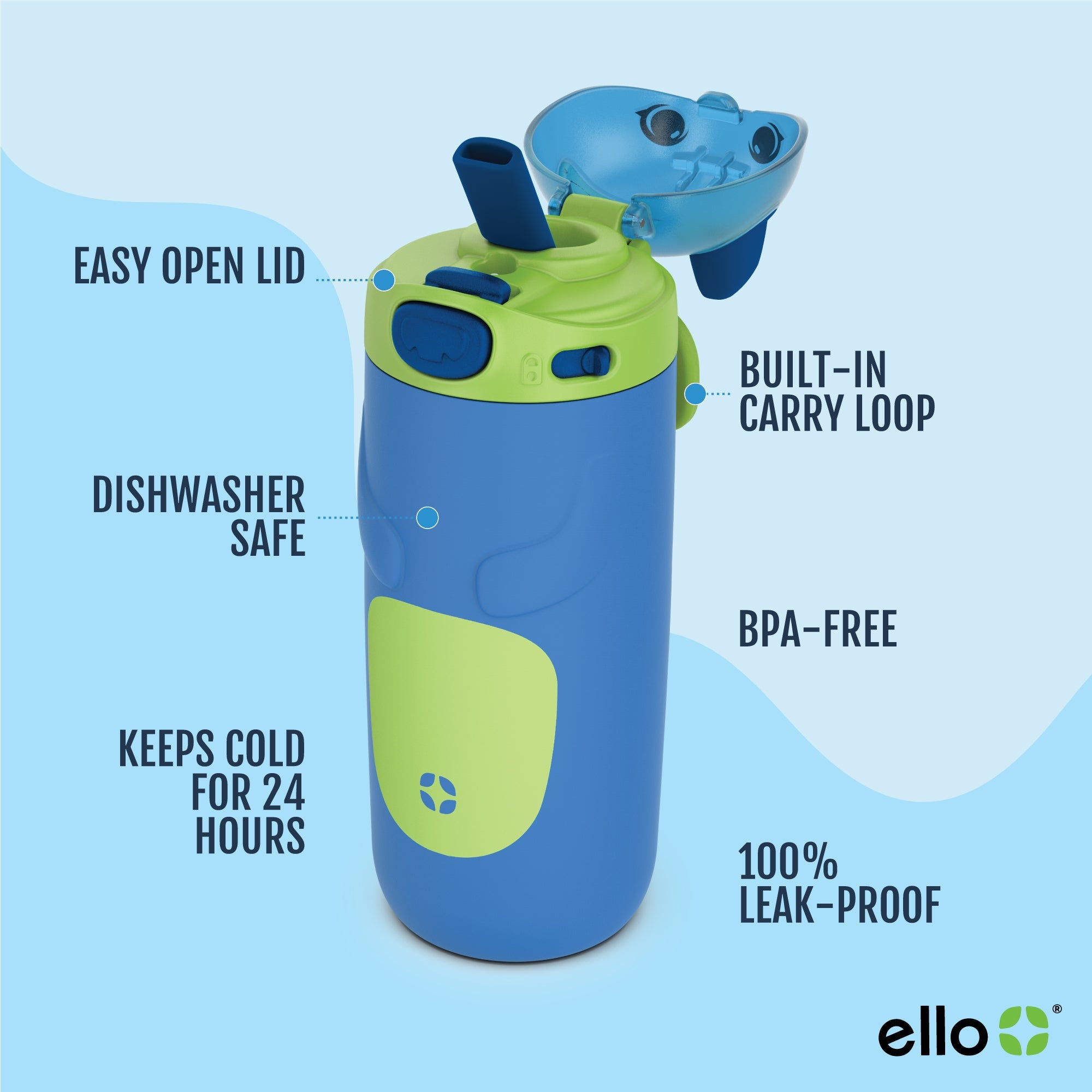 Ellies 12oz Stainless Steel Kids Water Bottle