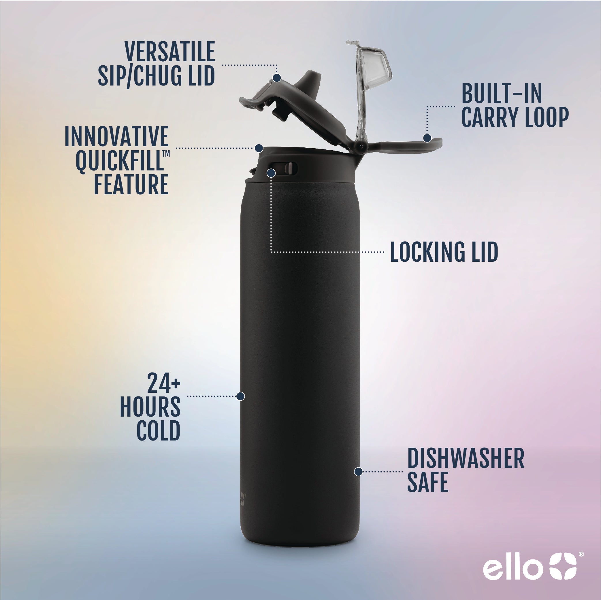 Pop & Fill Stainless Steel Water Bottle