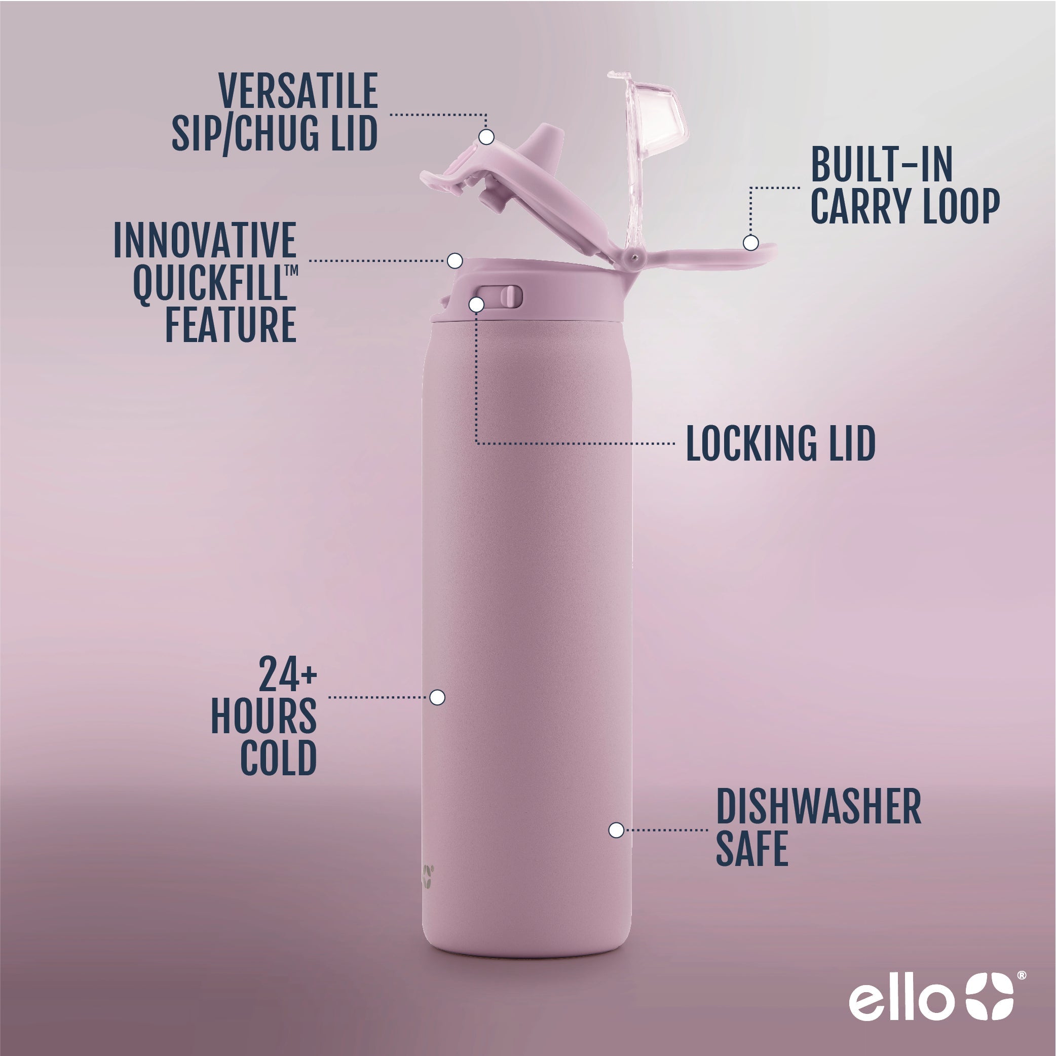 Pop & Fill Stainless Steel Water Bottle