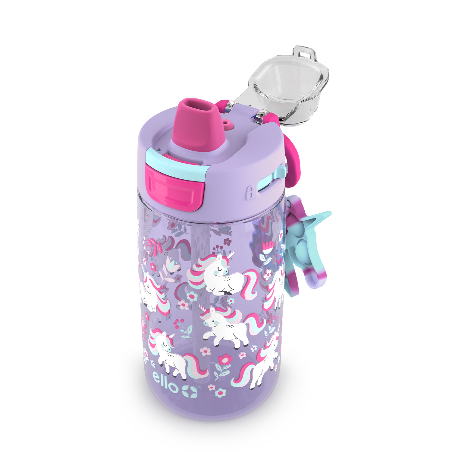 Colby Pop! 14oz Plastic Kids Water Bottle With Fidget Charm